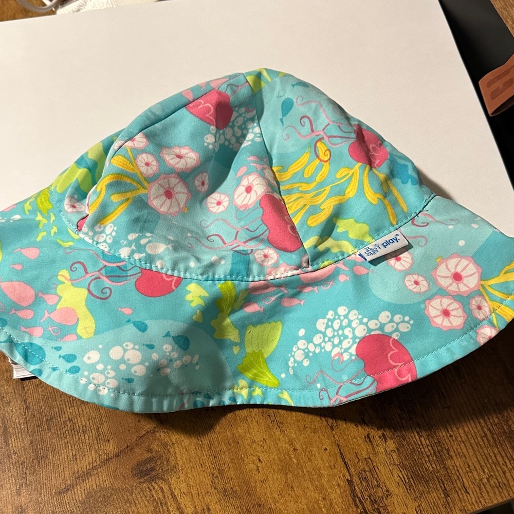 i play. Aqua and Pink Baby Sun Hat